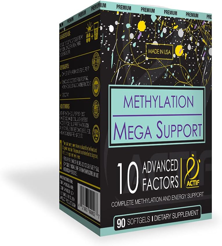 ACTIF Methylation Mega Support with 10 Advanced Factors and Organic Folate – 100% Natural, Non-GMO, 90 Count, Sterile 4 oz : Health & Household