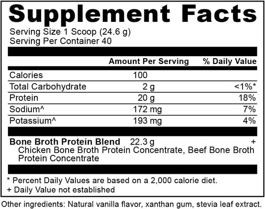 Ancient Nutrition Protein Powder Made From Real Bone Broth, Vanilla, 20G Protein Per Serving, 40 Serving Tub, Gluten Free Hydrolyzed Collagen Peptides Supplement, Great In Protein Shakes