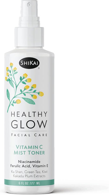 ShiKai Healthy Glow Vitamin C Mist Face Toner (6 oz) | with Vitamins C, E, Niacinamide, Ferulic Acid & Green Tea | Refreshing & Hydrating Spray Toner