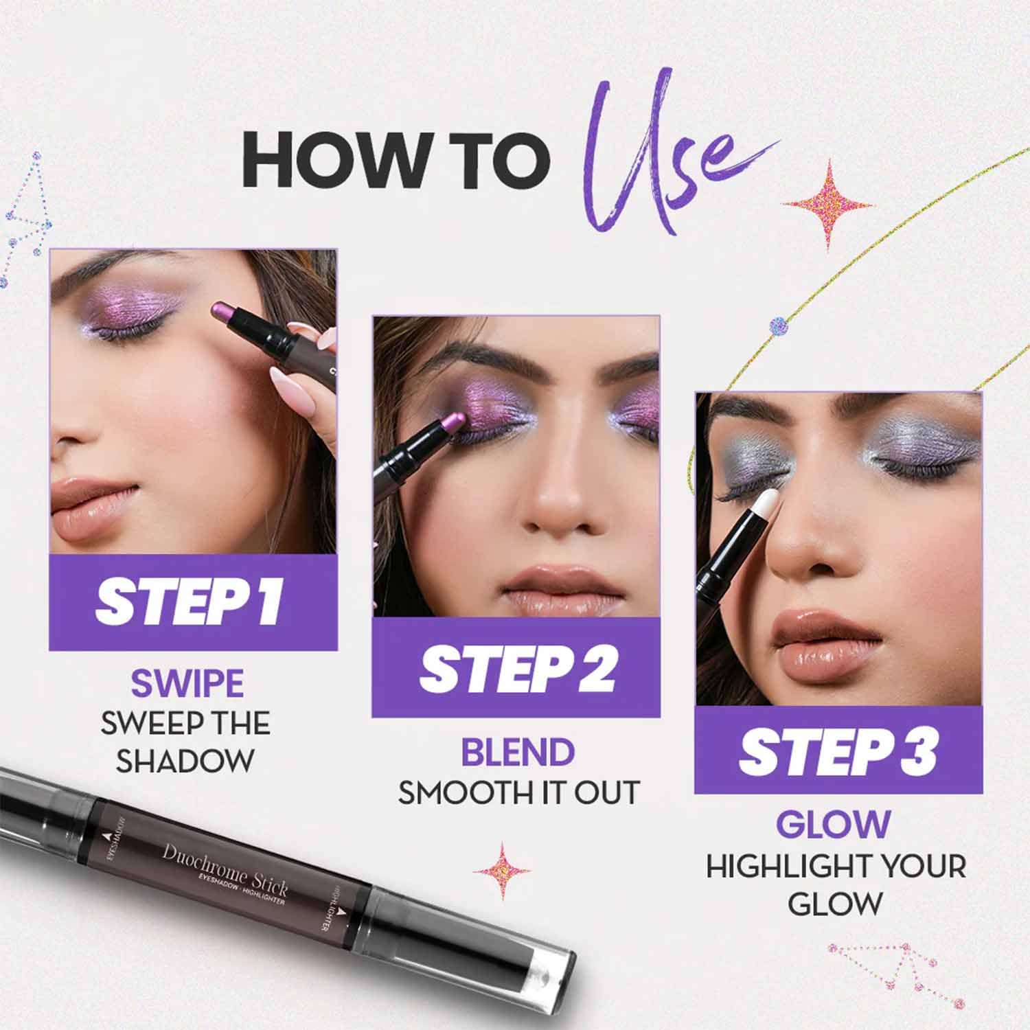 Charmacy Multichrome 2 In 1 Cream Eyeshadow Stick, Waterproof Eye Brightener Highlighter Stick Makeup, High Pigmented, Smudge-Proof, Vegan & Cruelty-Free (#905) : Beauty & Personal Care