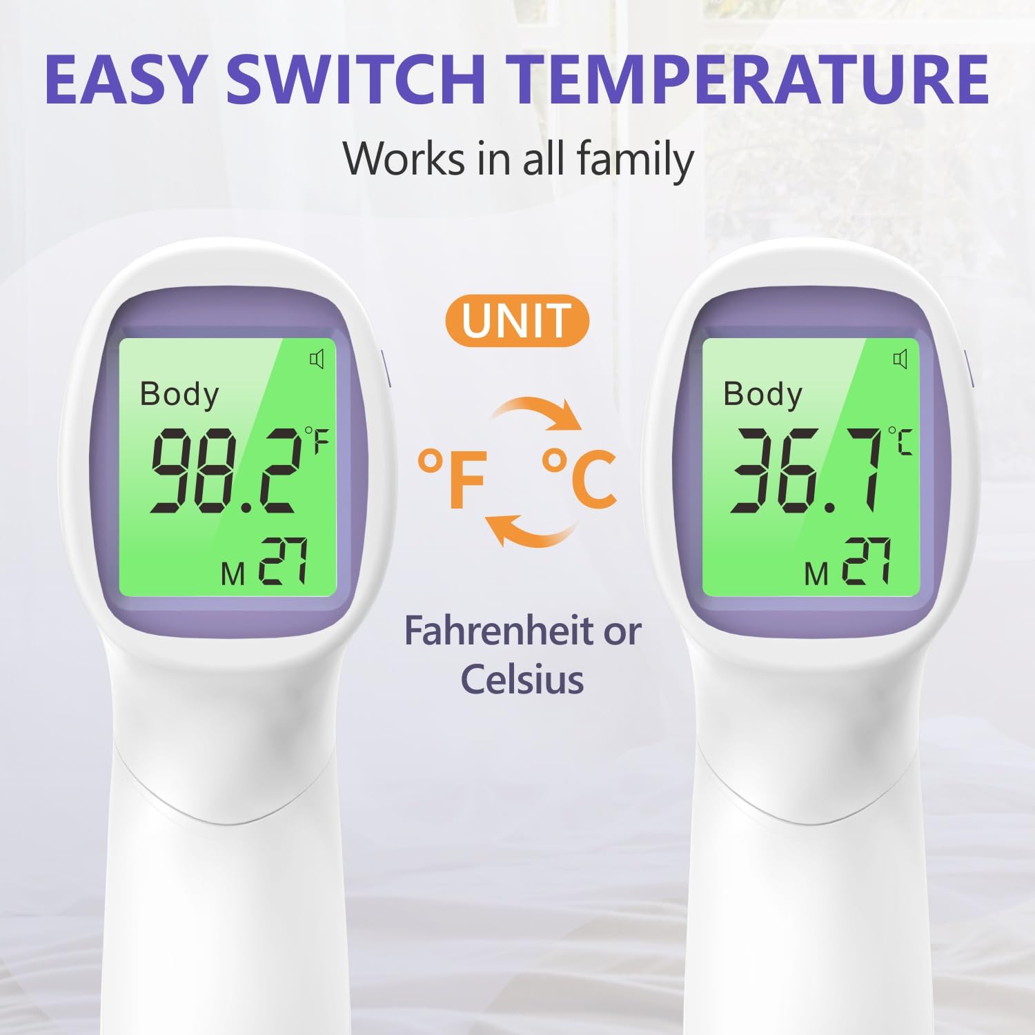 Rongfeng Forehead Thermometer for Adults,Kids,No-Touch Infrared Thermometer,Digital Thermometer with Fever Alarm and 1s Instant Accuracy for Baby Thermometer for Infants,Family : Baby