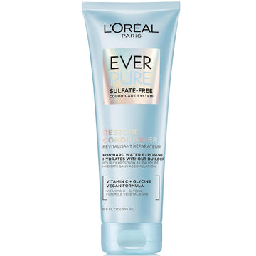 L'Oreal Paris Restore Sulfate Free Conditioner With Antioxidants, Moisturizing Conditioner For Hard Water Exposure And Styling Build-Up, Everpure, 6.8 Fl Oz