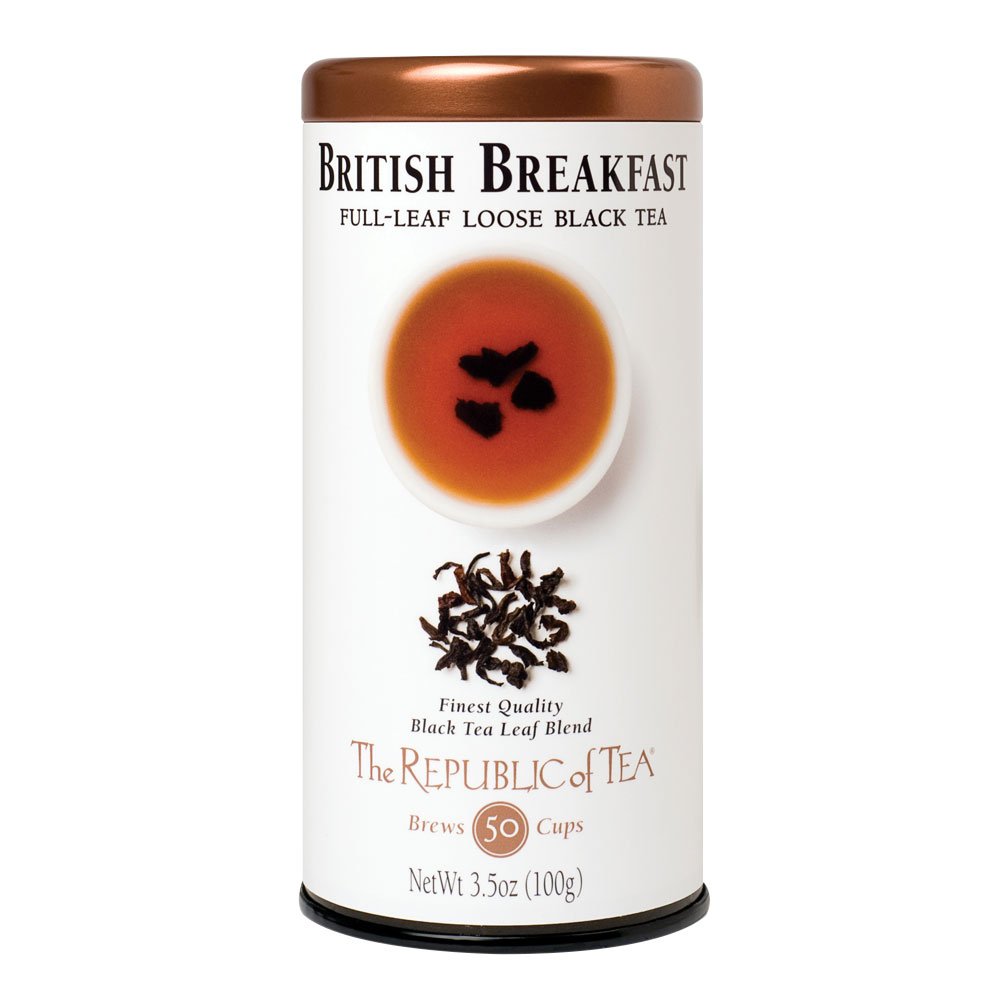The Republic Of Tea British Breakfast Black Full-Leaf Loose Tea, 3.5 Oz Tin | Steeps 50 Cups