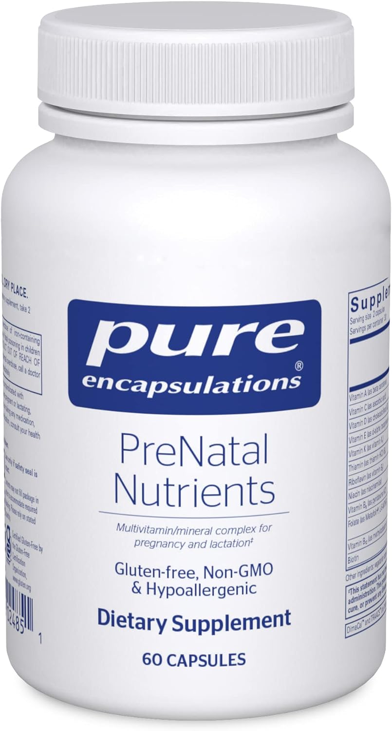 Pure Encapsulations Prenatal Nutrients - For Pregnancy & Lactation - Aids Energy & Dna Development* - With Folate, Choline & Iron - Gluten Free & Non-Gmo