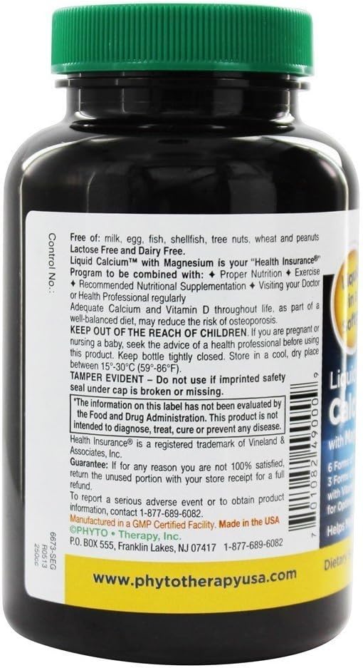 Phyto Therapy, Liquid Calcium Single, 90 Count : Health & Household