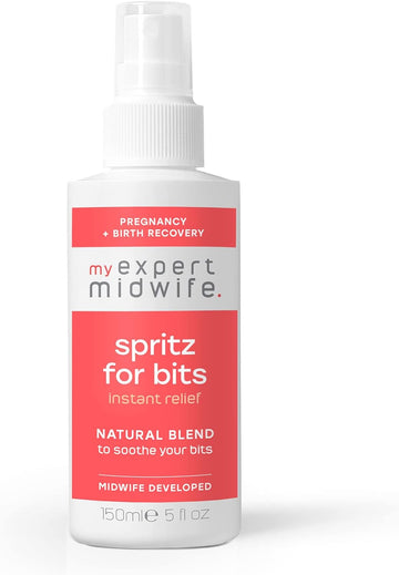 My Expert Midwife Spritz for Bits, 150ml Pregnancy & Postpartum Relief Spray to Ease Perineal Discomfort, Hospital Bag Maternity Essential, Natural Formula for Soothing Care Before & After Birth