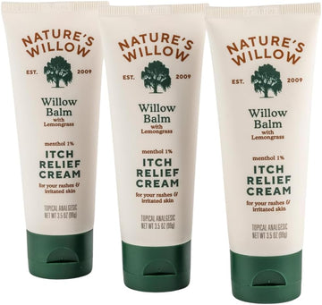 Nature's Willow Itch Relief Lotion with White Willow Bark for Soothing Skin | Natural Anti Itch Lotion Provides Relief from Bug Bites, Rash, Sunburn and More | Made with Essential Oils | 3.5oz (3)