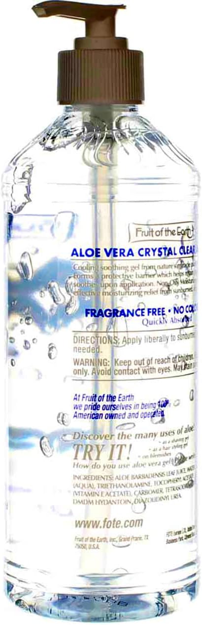 Fruit of the Earth Aloe Vera Crystal Clear Aloe Gel,20 oz (Pack of 3) : Beauty & Personal Care