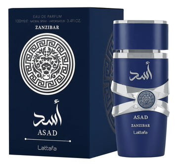 Lattafa Asad Zanzibar - Fresh, Spicy, Vanilla, Coconut - Eau De Parfum Long-Lasting Fragrance For Men, 3.40 Ounce / 100 Ml