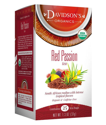 Davidson'S Organics, Red Passion, 25-Count Tea Bags, Pack Of 6