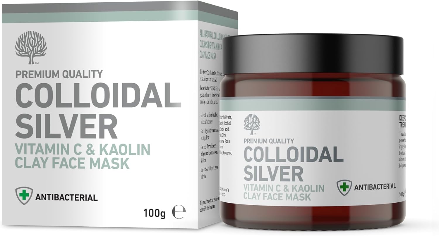 Nature'S Greatest Secret Antibacterial Deep Pore Cleanse Colloidal Silver Vitamin C & Kaolin Clay Face Mask Natural Dermatology 100G