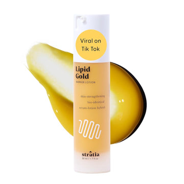 Stratia Lipid Gold Skin-Strengthening Ceramide Moisturizer With Niacinamide, Hydrates & Soothes All Skin Types, 3.4 Fl Oz