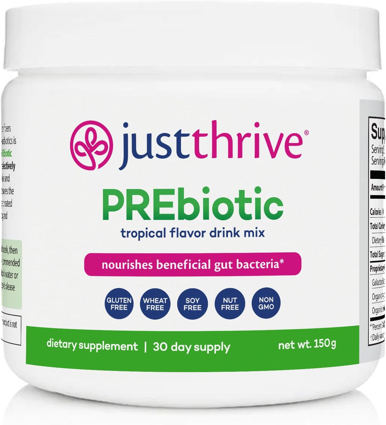Just Thrive Prebiotic Powder - Digestive And Immune Support Supplement, 150 G