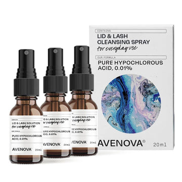 Avenova Eyelid And Eyelash Cleanser Spray 3 Pack – Gentle Everyday Hypochlorous Acid Lid And Lash Cleansing Spray For Clearer And Healthier Eyes, Fda Cleared Formula, 60Ml (2.04Oz)