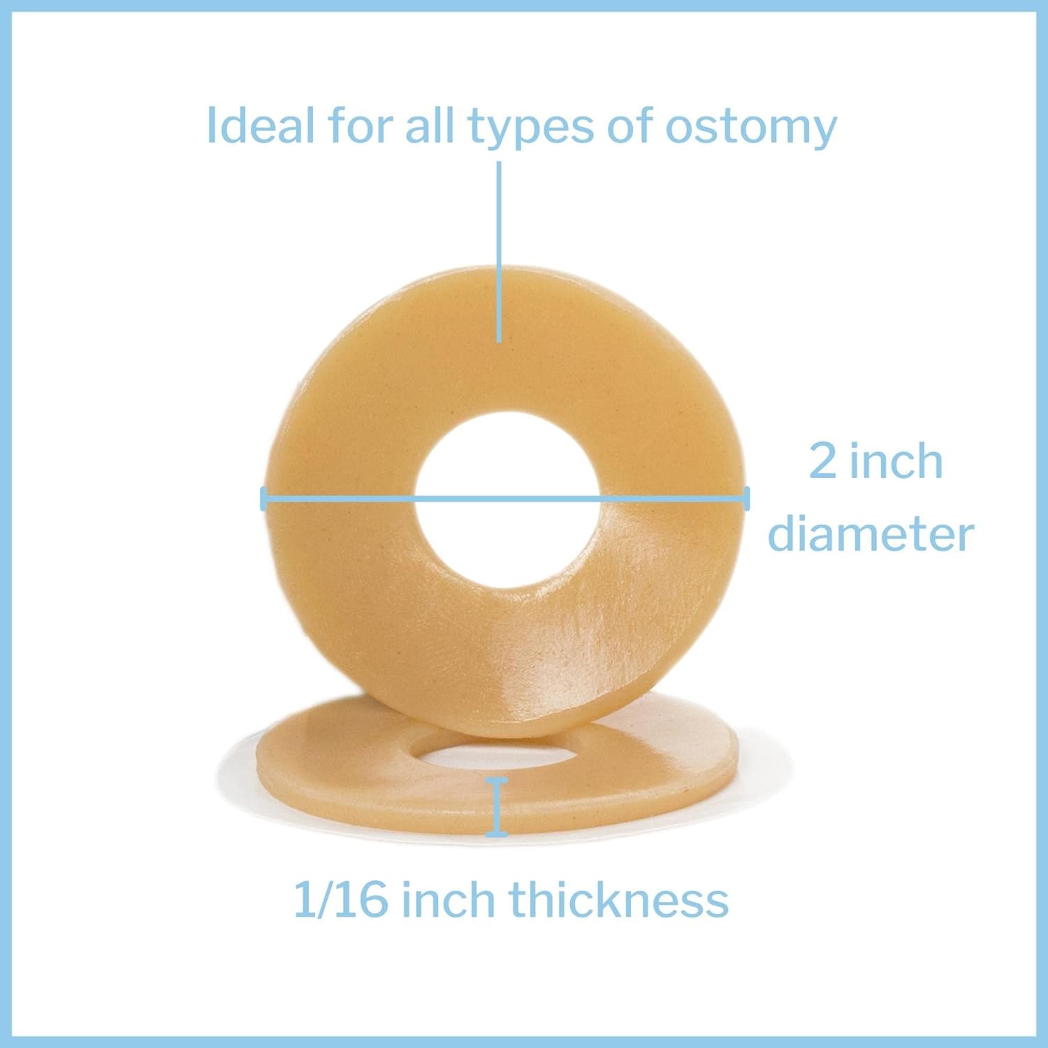 McKesson Skin Barrier Rings, Ostomy, Absorbent, Conforming Seal, Hydrocolloid, 1/16 Thickness, 2 in Diameter, 160 Count