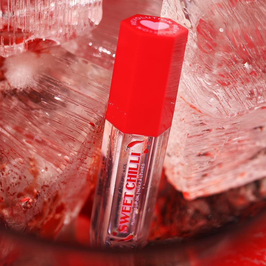I Heart Revolution, Sweet Chilli Lip Oil, Plumping Effect, Glossy Finish, Contains Vitamin E, Clear, 4Ml