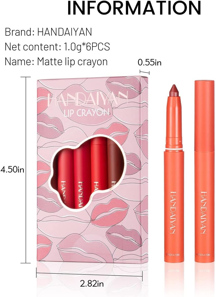Matte Light Crayon Lipstick with Built-in Sharpener Rotary Cut Dual Purpose Waterproof Non-Drying Fade-Free Lipstick Lip Liner Set Crayon Matte Longwear Lipstick(#8) : Amazon.co.uk: Beauty