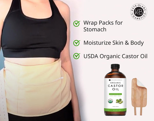 Kate Blanc Cosmetics Castor Oil For Face, Hair & Skin (16Oz, Organic, Cold Pressed, Hexane-Free) Moisturizer For Eyelashes, Eyebrows, And Scalp