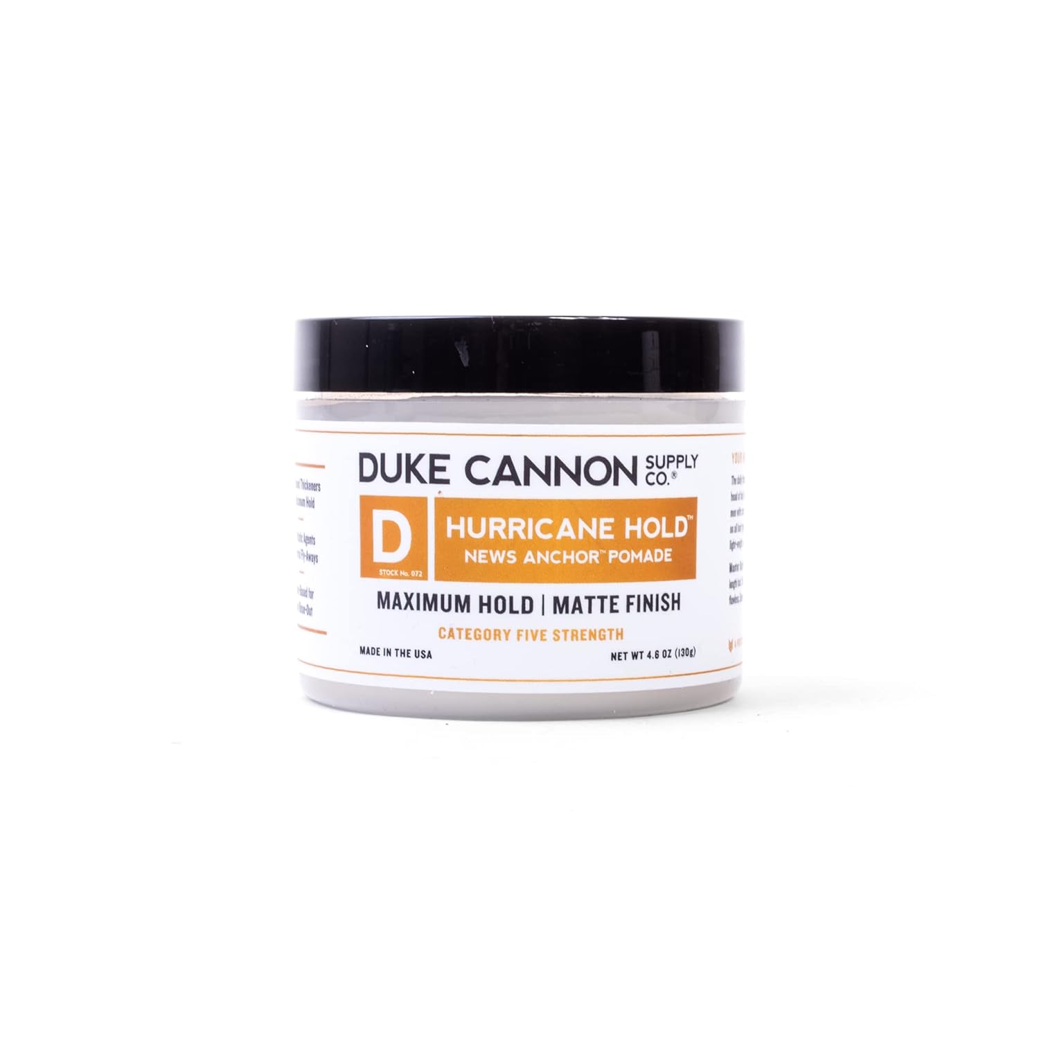 Duke Cannon News Anchor Hurricane Hold Pomade - 4.6Oz - Maximum Hold, Matte Finish, Water-Based Pomade For Men With Citrus, Cedarwood & Musk Scent