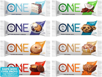 ONE Protein Bars, Sampler Variety Pack, Gluten Free Protein Bars with 20g Protein and 1g Sugar, Pantry Staples, 2.12 oz (8 Count) : Health & Household