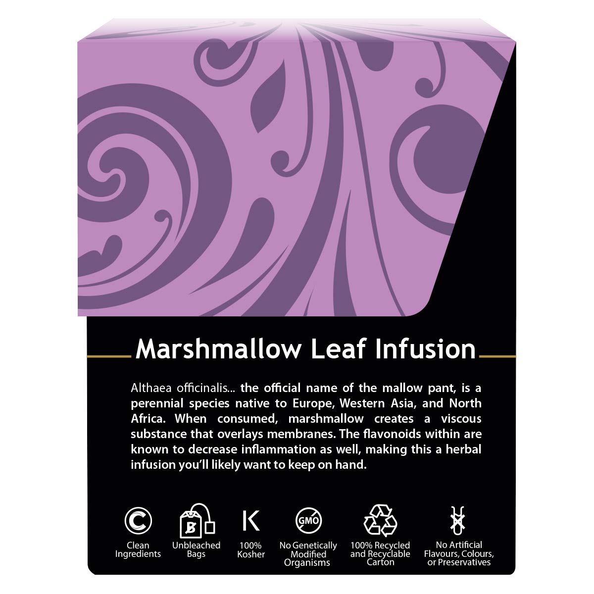 Buddha Teas Organic Marshmallow Leaf Tea - Ou Kosher, Usda Organic, Ccof Organic, 18 Bleach-Free Tea Bags