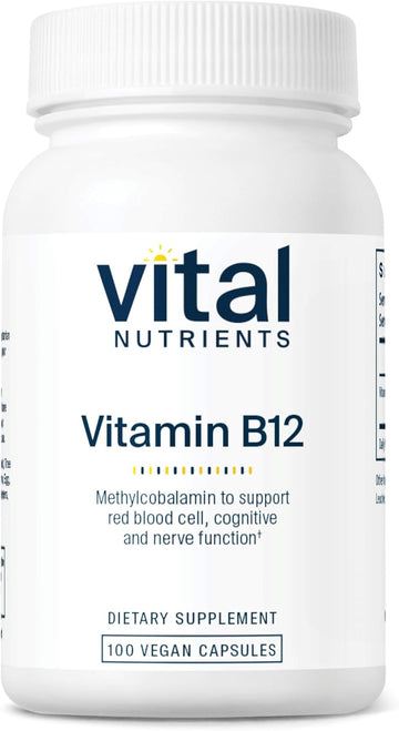 Vital Nutrients Vitamin B12 1000Mcg | Vegan Methylated B12 | Methylcobalamin For Metabolism, Cognitive, & Nervous System Health* | High-Potency B12 Supplement | Gluten, Dairy, Soy Free | 100 Capsules