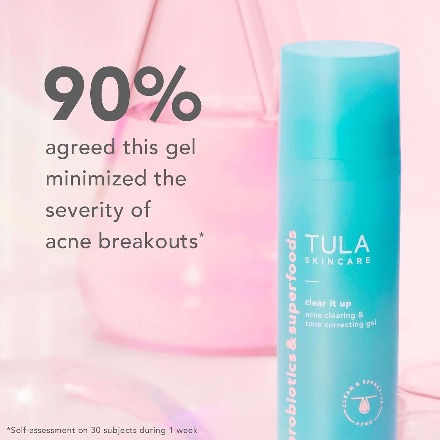 TULA Skin Care Clear It Up - Acne Clearing & Tone Correcting Gel, Salicylic and Azelaic Acid, Clears & Prevents Breakouts, Brightens Marks, 1 fl oz. : Beauty & Personal Care