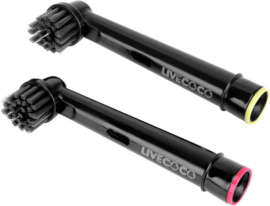Recyclable Oral-B Compatible Toothbrush Heads, Eco-Friendly & Sustainable, Charcoal Infused Bristles From Livecoco, Best For Teeth Whitening With Activated Charcoal Powder