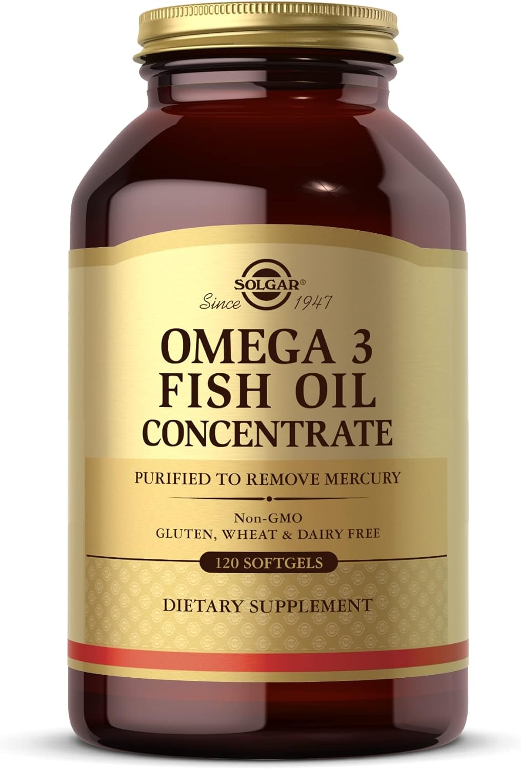 Solgar Omega-3 Fish Oil Concentrate - 120 Softgels - Support for Cardi