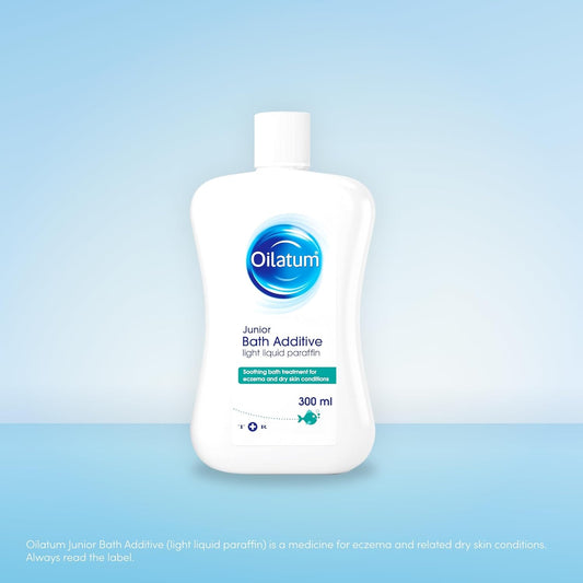 Oilatum Junior Emollient Bath Additive For Eczema And Dry Skin Conditions 600 Ml And Daily Soothe & Protect Junior Bath Bubbles For Dry, Sensitive And Eczema Prone Skin 300Ml