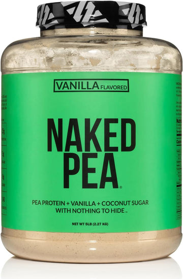 Naked Pea - Vanilla Pea Protein - Pea Protein Isolate From North American Farms - 5Lb Bulk, Plant Based, Vegetarian & Vegan Protein. Easy To Digest, Non-Gmo, Gluten Free, Lactose Free, Soy Free