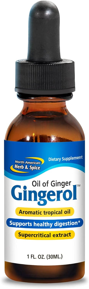 NORTH AMERICAN HERB & SPICE Gingerol - 1 fl oz - Cold-Extracted Ginger Oil - Supports Healthy Digestion - Non-GMO - 172 Servings