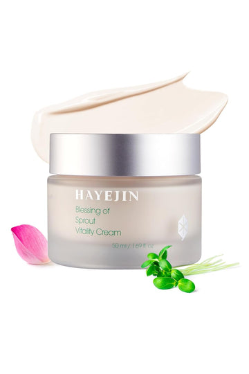 Hayejin Blessing Of Sprout Vitality Cream | Korean Skin Care Moisturizer Face Cream W/Lotus & Sprouts | Hypoallergenic & Hydrating Face Moisturizer | Firming Face Cream (Pack Of 1, 1.69 Fl Oz)