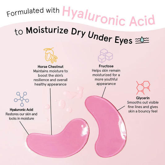 Grace & Stella Award Winning Under Eye Mask - Birthday Gifts For Women - Bridesmaid Gifts - Reduce Dark Circles, Puffy Eyes, Undereye Bags, Wrinkles - Under Eye Patches - Vegan (24 Pairs, Pink)