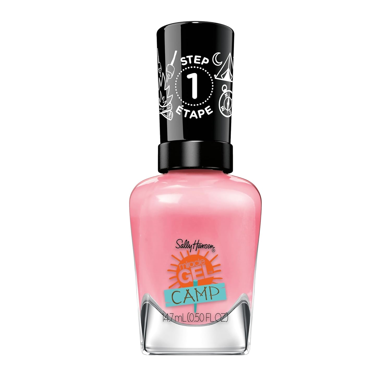 Sally Hansen Miracle Gel™, Summer Camp Let'S Go Glamping, Long Lasting, Gel-Like Formula, No Uv Lamp Needed, Pink Nail Polish