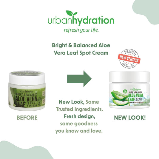 Urban Hydration Bright & Balanced Aloe Vera Leaf Spot Cream | Helps With Acne, Detoxes And Smooths Skin Benefits For All Skin Types | 1.7 Fl Ounces