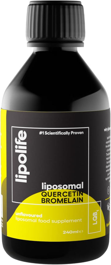 Liposomal Liquid Quercetin Bromelain Complex - Innovation In Absorption. Uk Made. Lipolife Lqb1. Support Histamine Response For Allergies