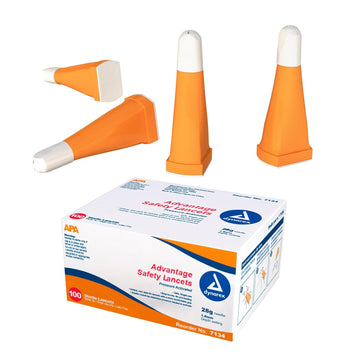 Dynarex 7134 Advantage Pressure Activated Safety Lancet, Sterile, Pack Of 100
