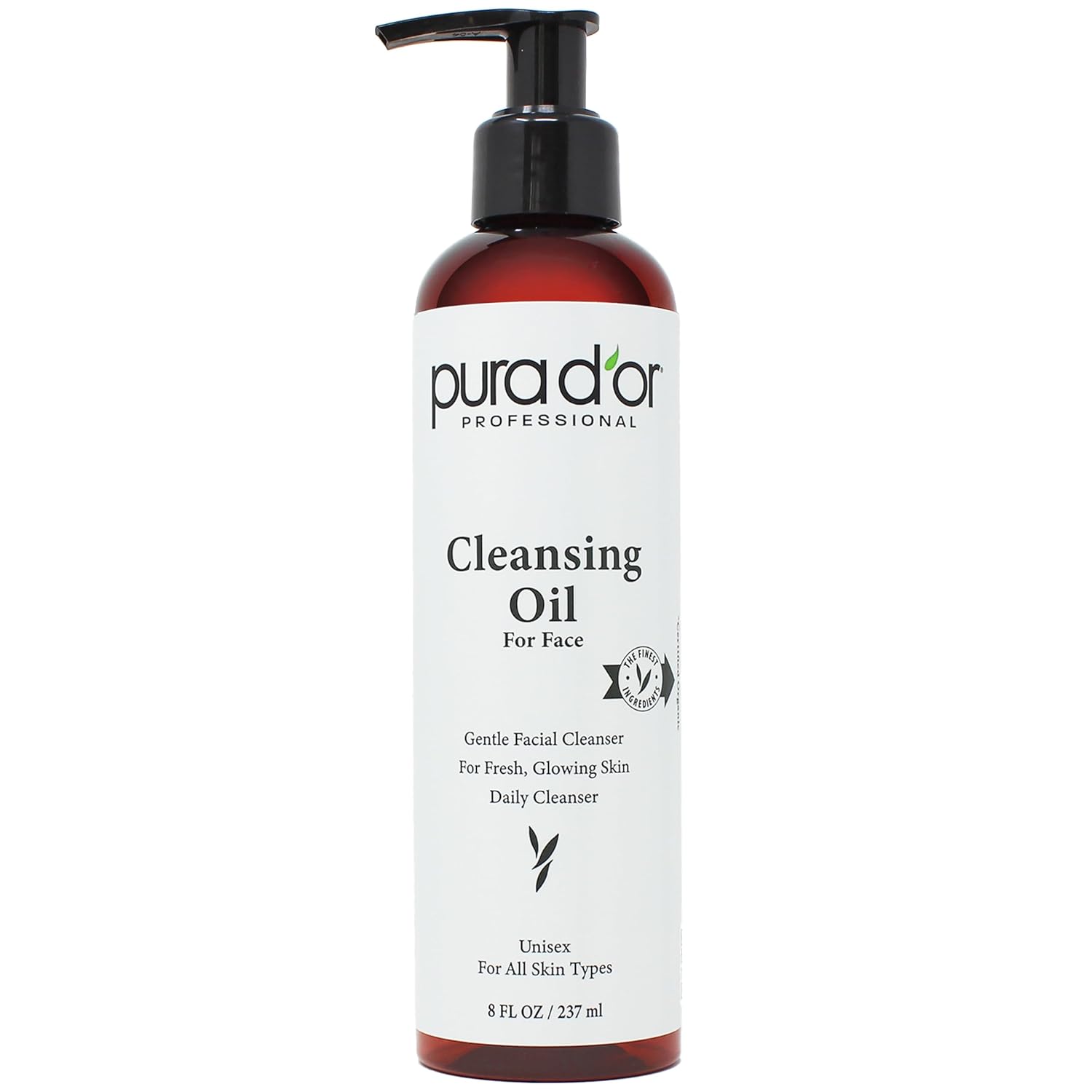 Pura D'Or 8 Oz Facial Cleansing Oil - Nourishing Botanical Blend With & Vitamin, Jojoba And Sunflower Oil - Gentle Makeup Remover & Deep Cleanser For Healthy, Glowing Skin - Paraben-Free Beauty