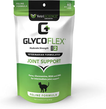 VetriScience GlycoFlex 2 Joint Support Cat Supplements - 60 Chews - Hip and Joint Health Supplement with MSM, DMG and Glucosamine for Cats?