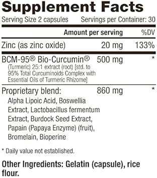 Aidan Products Infla-Kine Supplement, Boswellia Extract, BCM-95 & Burdock Seed Blend for Joint Mobility Support, 60 Capsules.* : Health & Household