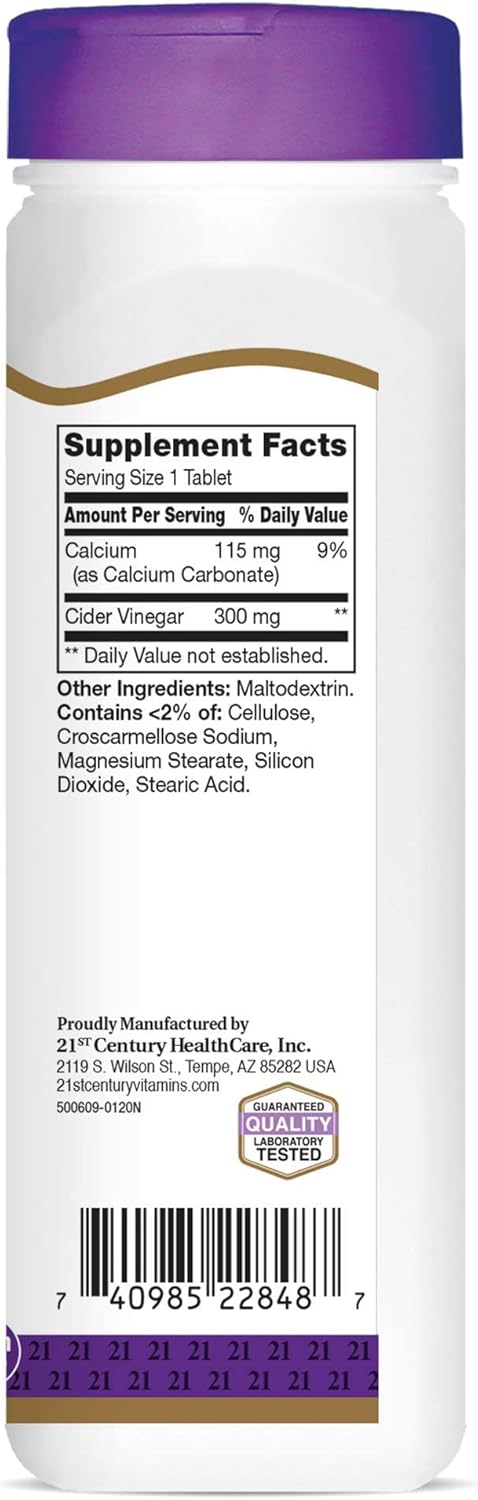 21st Century Apple Cider Vinegar 300mg Tablets, 250 Count (Pack of 2)