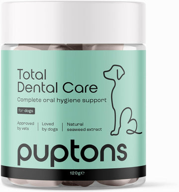 Total Dental Care Plaque & Tartar Remover Powder for Dogs | Bad Breath Treatment | Helps Remove Plaque Off Teeth (60 Grams) | Puptons