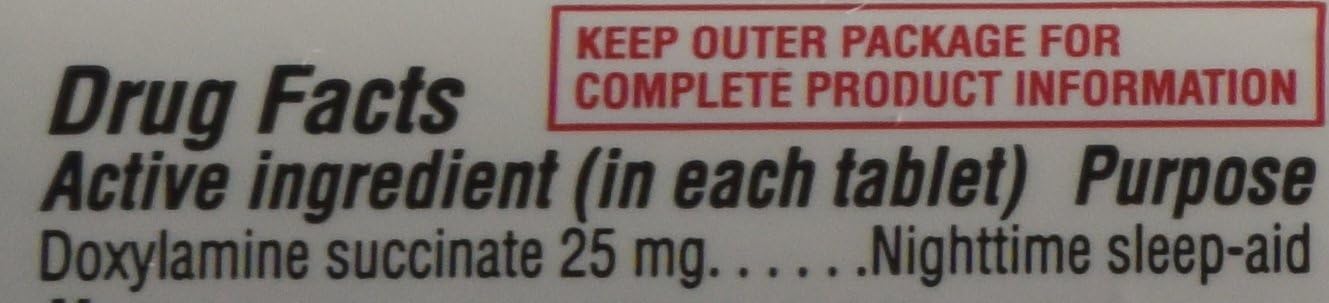 Kirkland Signature Sleep Aid Doxylamine Succinate 25 Mg X Tabs (53201812) No Flavor 96 Count, Packaging May Vary