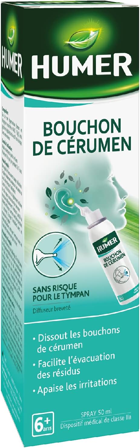 Humer - Ear Wax Plug - Ear Spray 50 Ml, White/Green