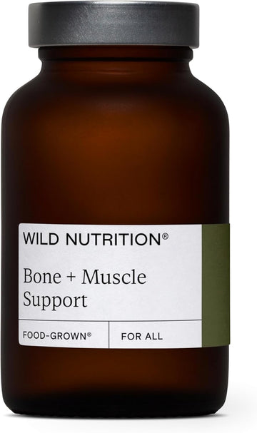Wild Nutrition Food-Grown® Bone + Muscle Support | Support Bone Health | Key Minerals Calcium, Zinc, Magnesium And Vitamins C, D And K