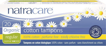 20 Organic Cotton Tampon No Applicator Regular- 5 Boxes