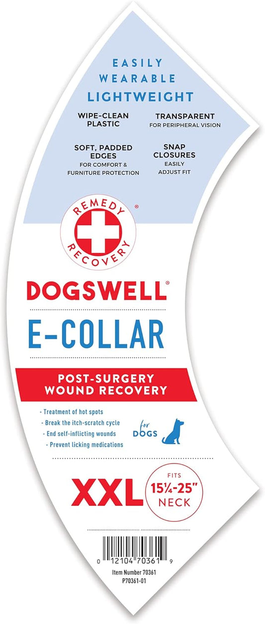 DOGSWELL Remedy + Recovery E-Collar E-Collar, XXL, Clear (Packaging May Vary) : Dog Cone : Pet Supplies