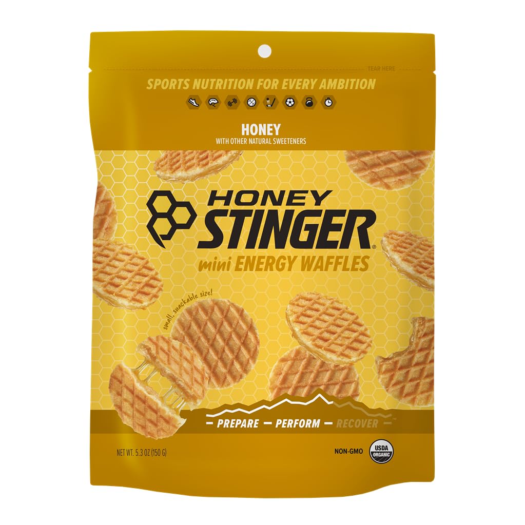 Honey Stinger Organic Mini Honey Waffles | Energy Stroopwafel For Exercise, Endurance And Performance | Sports Nutrition For Home & Gym, Pre And Post Workout | 1 Bag, 5.3 Ounce