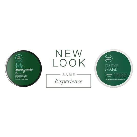 Tea Tree Grooming Pomade, Flexible Hold + Shine, For All Hair Types, Especially Wavy + Curly, 3 oz